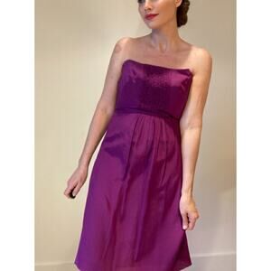 Akris Punto Vibrant Magenta Strapless Dress Vacation Beach Vibes ~ Sz 6